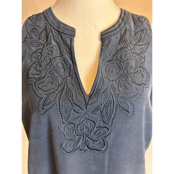 Tommy Bahamas | 100% Silk Embroidered Floral Shift Dress w/Pockets | Small - Picture 5 of 16